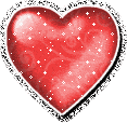Gif animé coeur rouge brillant